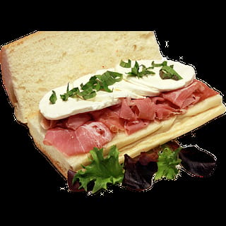 Prosciutto with Fresh Mozzarella Sandwich